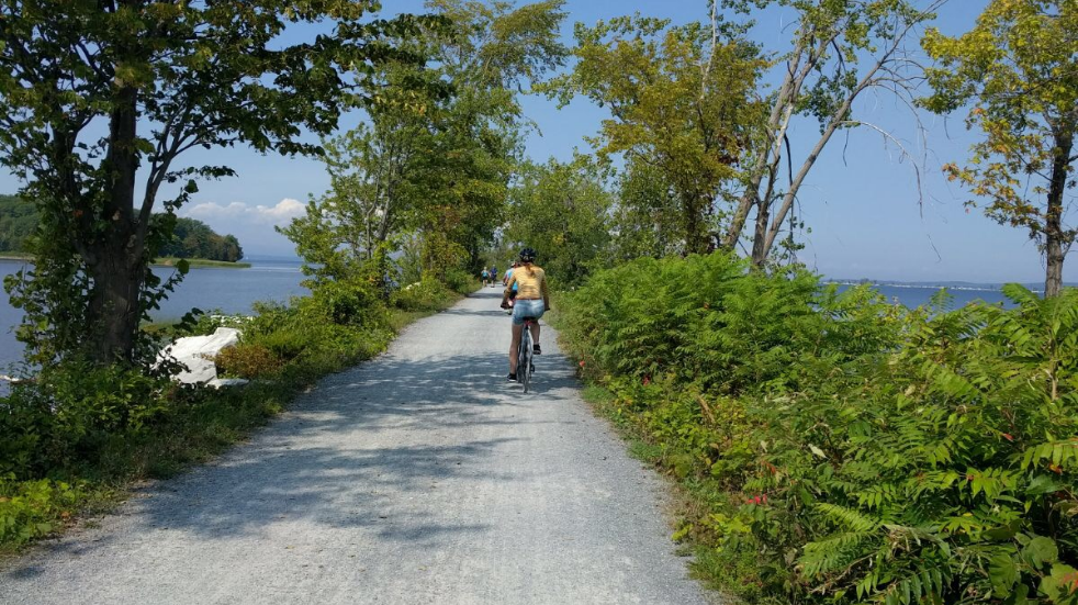 Crossing Lake Champlain by bike Burlington Vermont